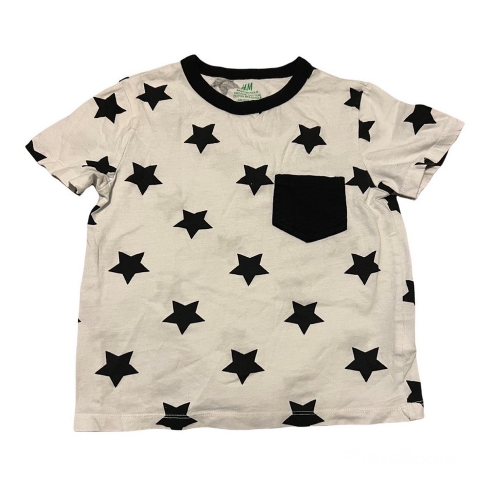 H&M White & Black Star Print Shirt